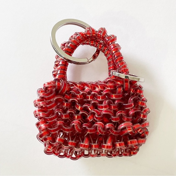 Anteprima red mini wire bag key ring charm - Picture 2 of 6
